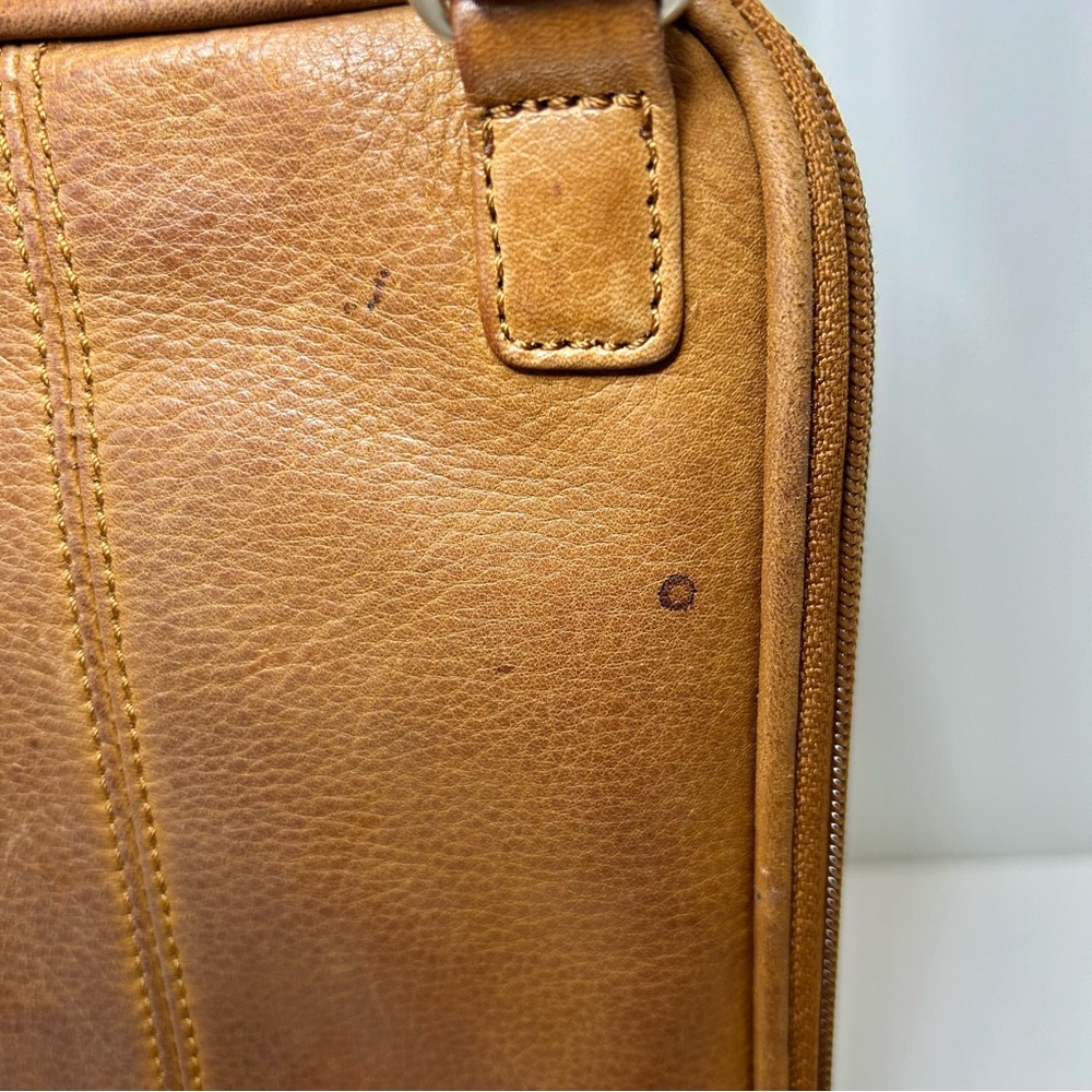 Vintage Fossil Cognac Brown Leather Multi-Compartment Crossbody Bag - Picture 12 of 12